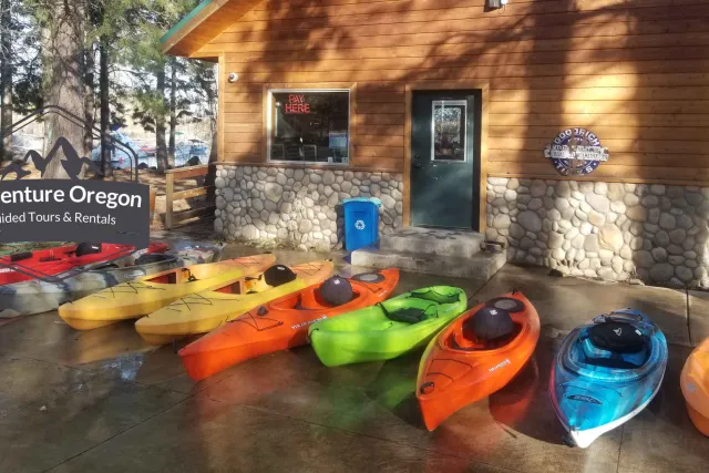 Canoes and kayaks on the water
