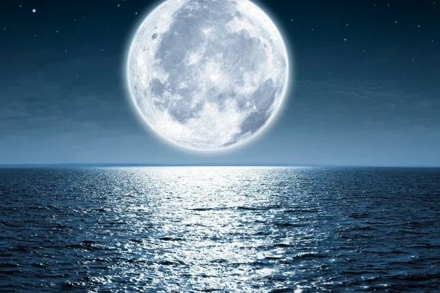 Full moon over the water